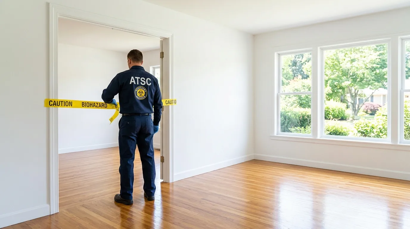 Certified biohazard cleanup crew performing Crime Scene Cleanup in Clinton